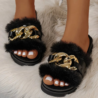 Metal Chain Mao Mao Winter Slippers - Cake Pops Parties