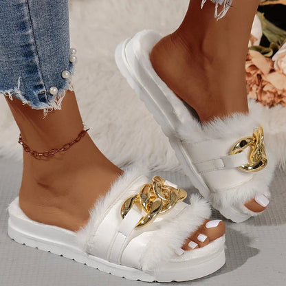 Metal Chain Mao Mao Winter Slippers - Cake Pops Parties