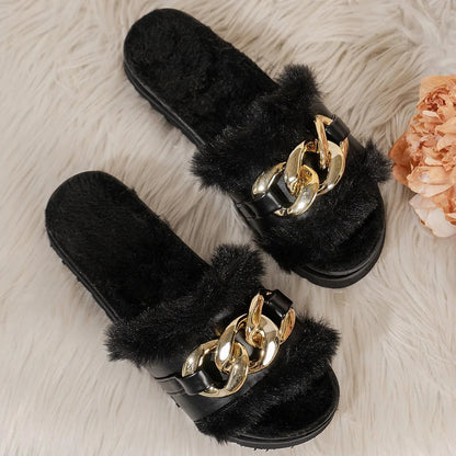 Metal Chain Mao Mao Winter Slippers - Cake Pops Parties