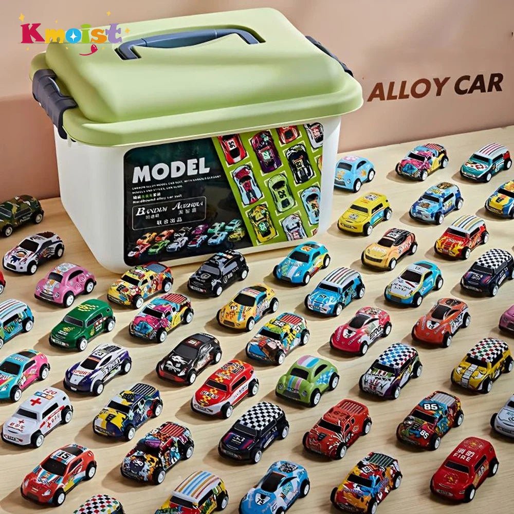 Mini Alloy Car Model Set with Storage Box - Cake Pops Parties