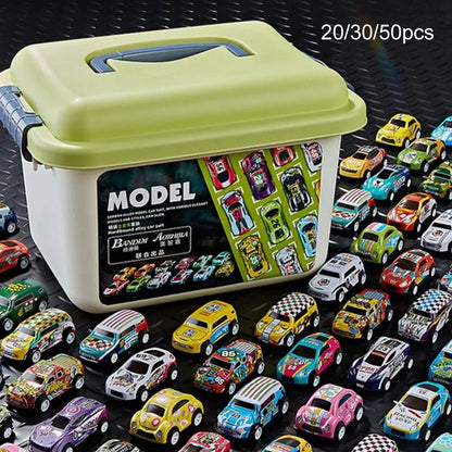 Mini Alloy Car Model Set with Storage Box - Cake Pops Parties