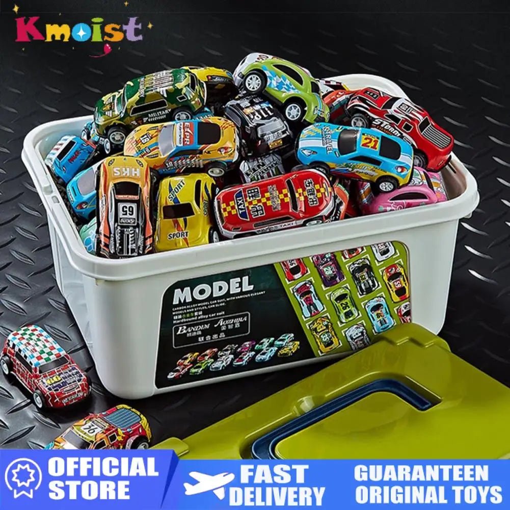 Mini Alloy Car Model Set with Storage Box - Cake Pops Parties