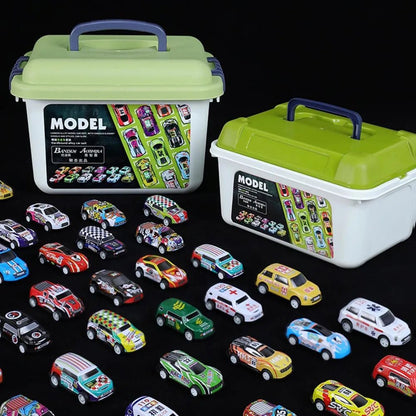 Mini Alloy Car Model Set with Storage Box - Cake Pops Parties