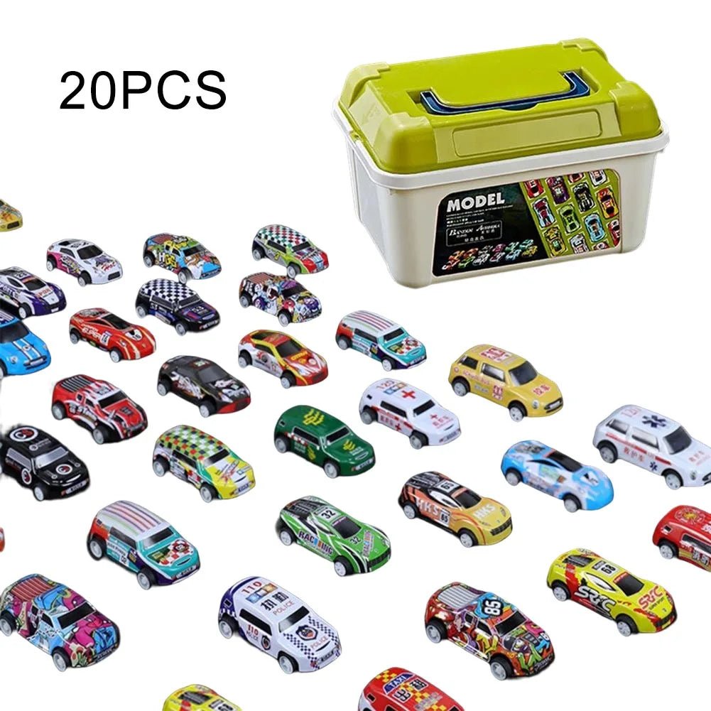 Mini Alloy Car Model Set with Storage Box - Cake Pops Parties