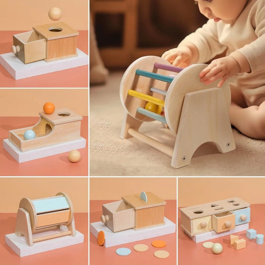 Montessori Infant Wooden Coin Ball Drum - Cake Pops Parties