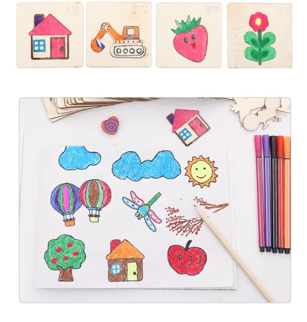 Montessori Kids Painting Stencil Set - Cake Pops Parties