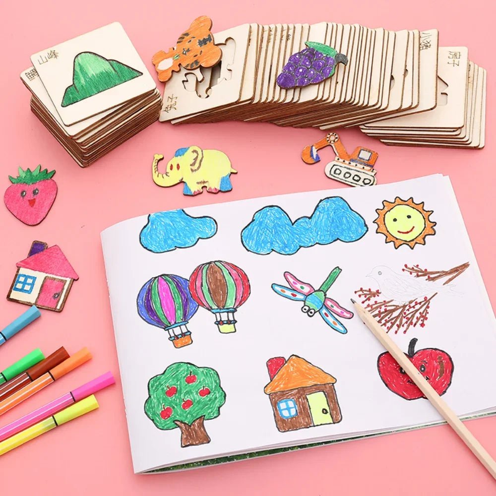 Montessori Kids Painting Stencil Set - Cake Pops Parties