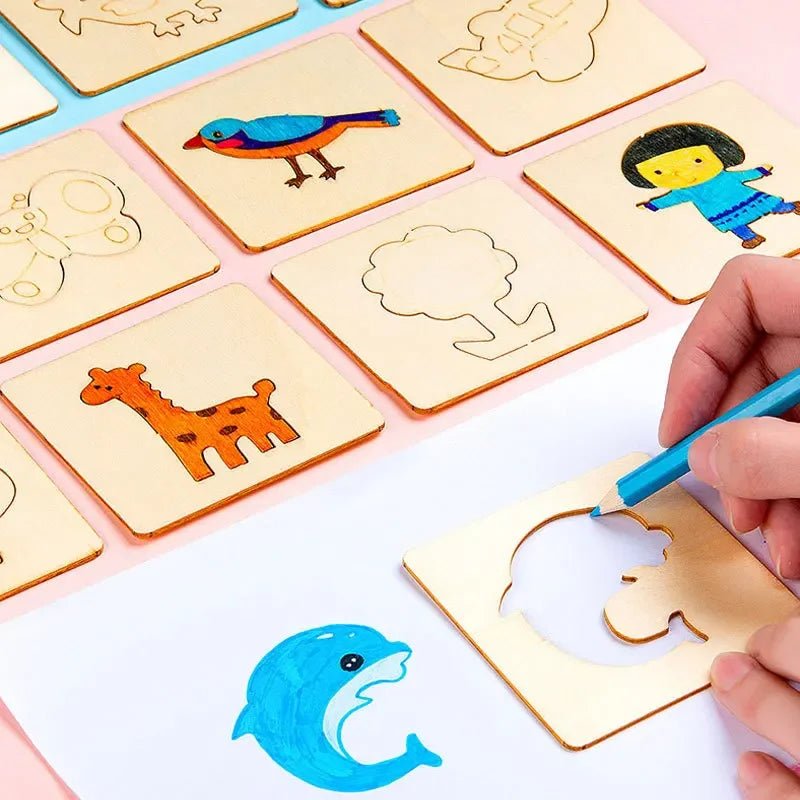 Montessori Kids Painting Stencil Set - Cake Pops Parties