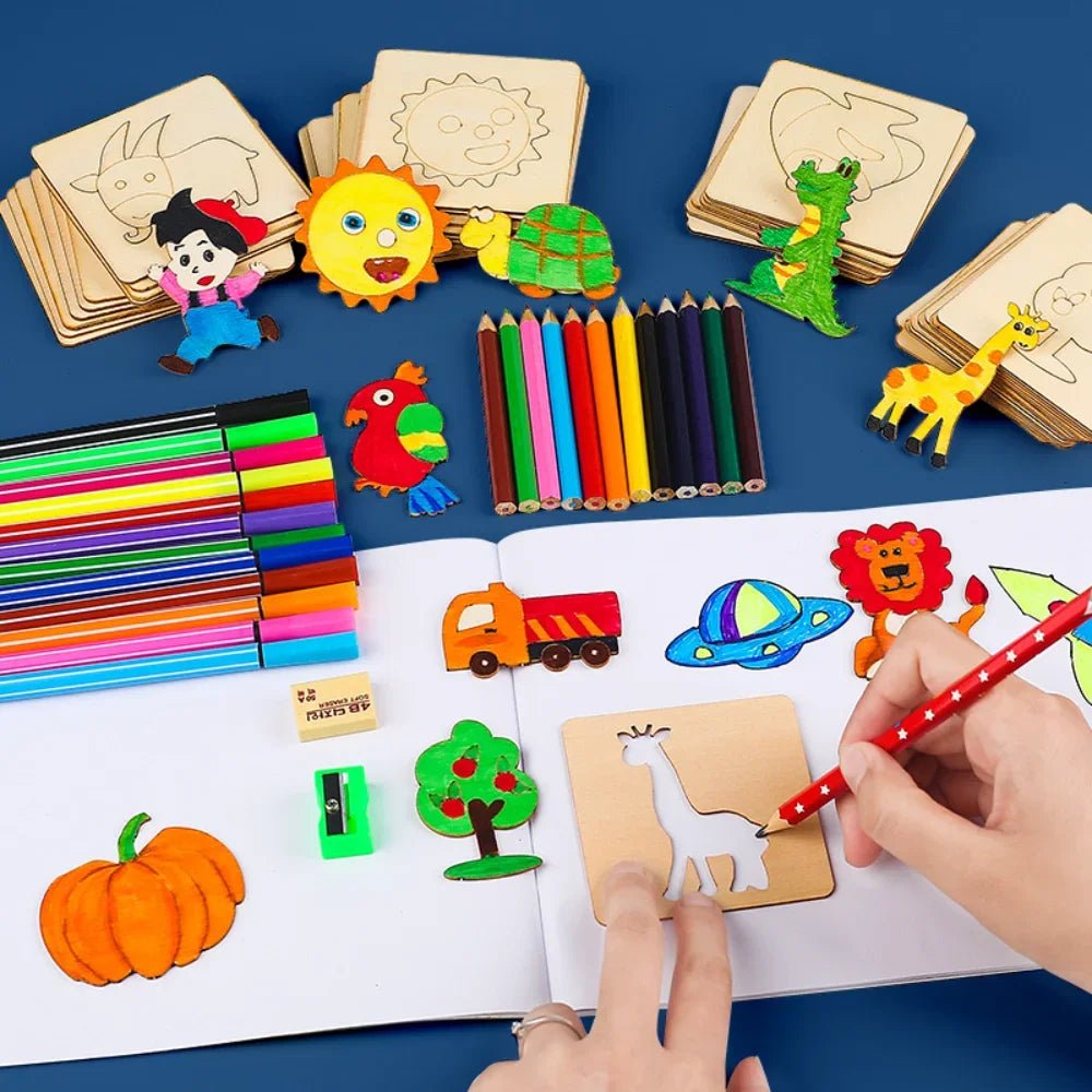 Montessori Kids Painting Stencil Set - Cake Pops Parties