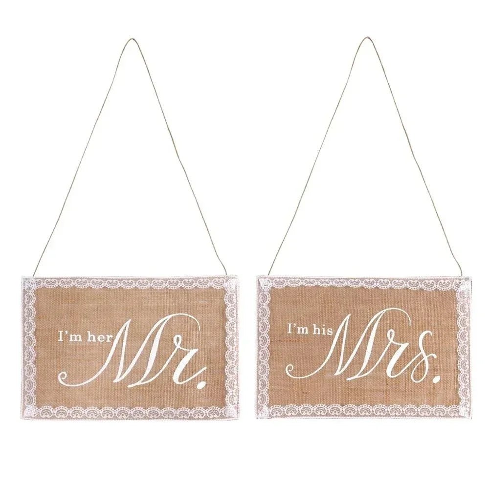 Mr. & Mrs. Just Married Burlap Bunting - Cake Pops Parties