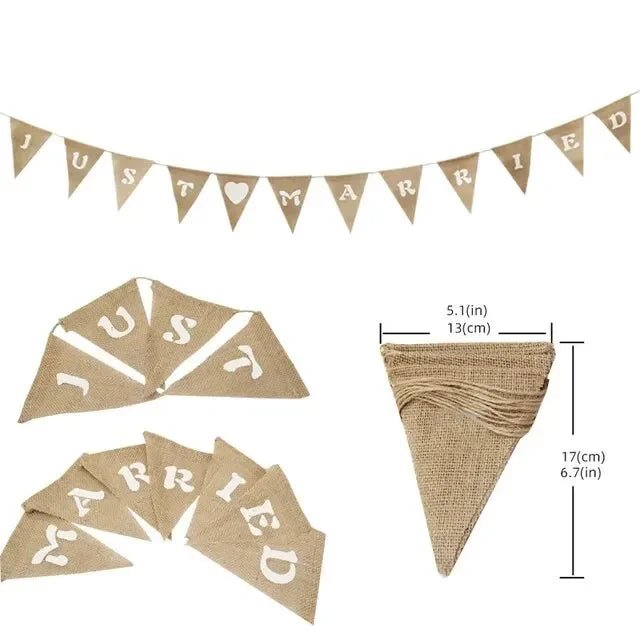 Mr. & Mrs. Just Married Burlap Bunting - Cake Pops Parties