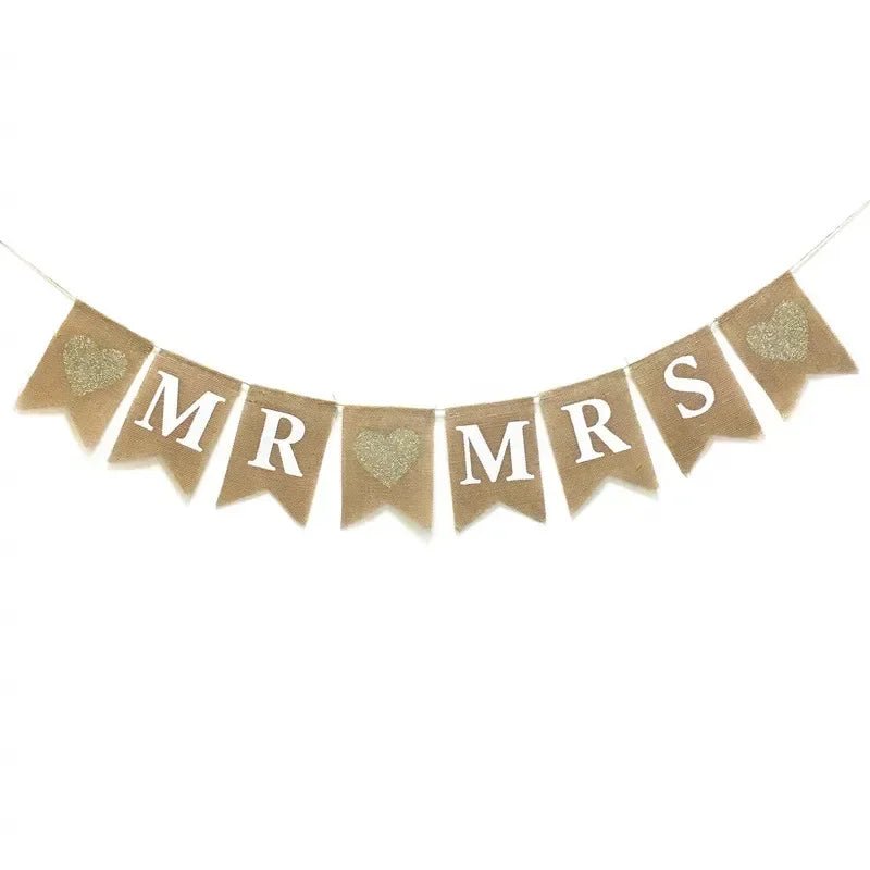Mr. & Mrs. Just Married Burlap Bunting - Cake Pops Parties