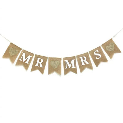 Mr. & Mrs. Just Married Burlap Bunting - Cake Pops Parties
