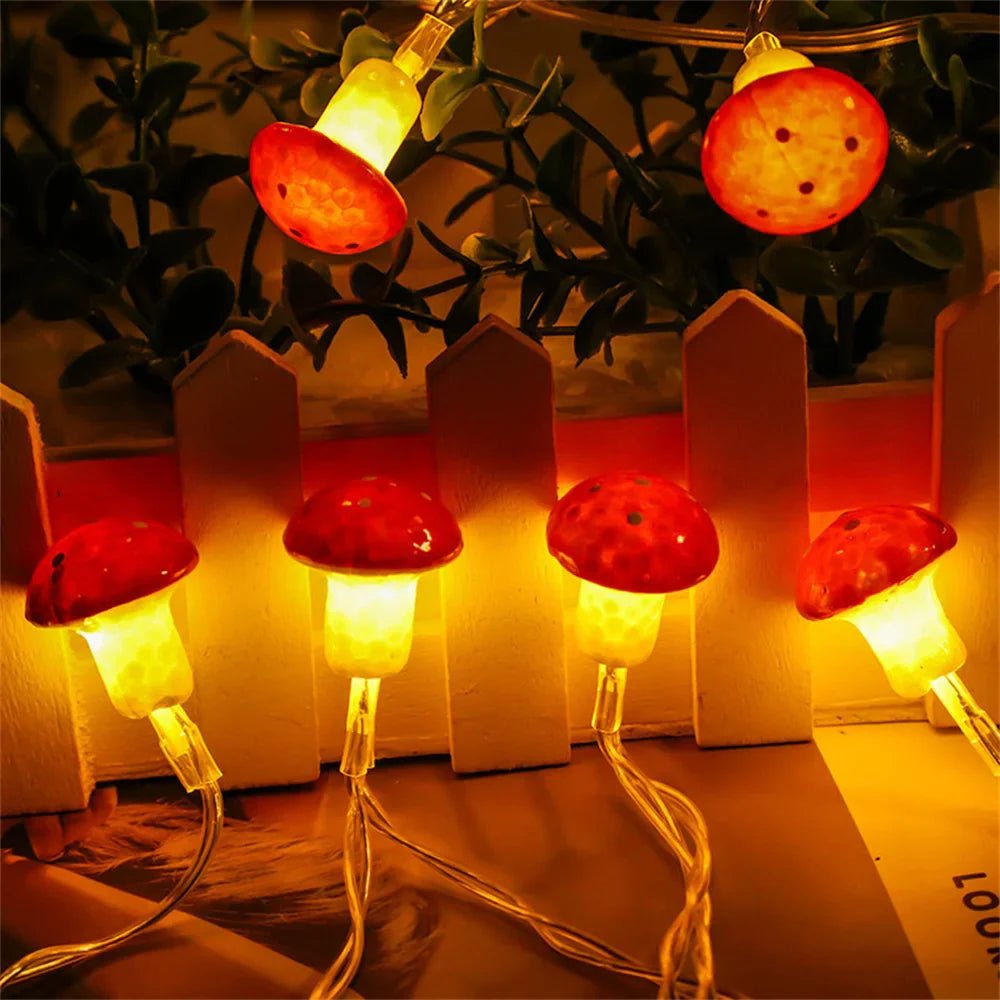 Mushroom Fairy Lights String - Cake Pops Parties