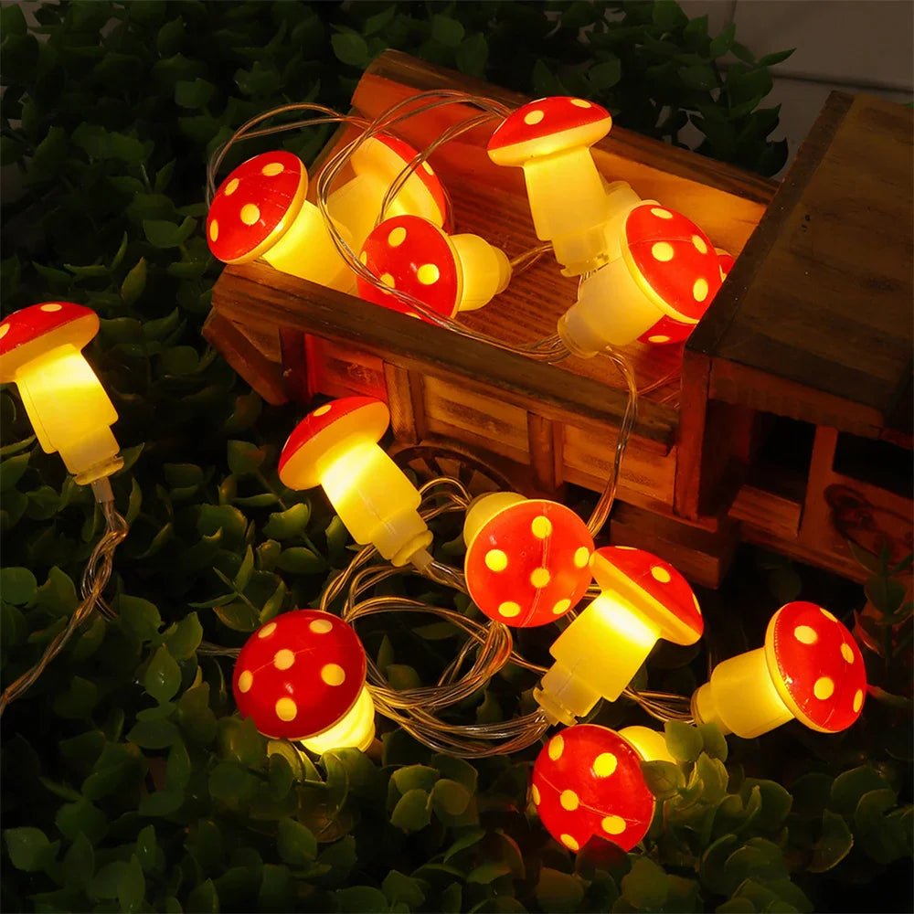 Mushroom Fairy Lights String - Cake Pops Parties