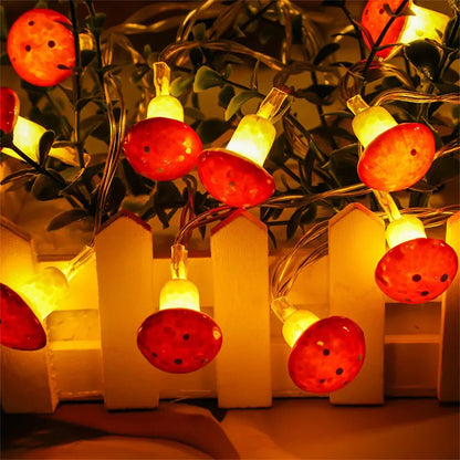 Mushroom Fairy Lights String - Cake Pops Parties