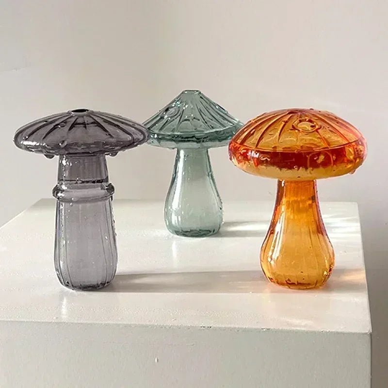 Mushroom Glass Flower Vase - Decor Essential - Cake Pops Parties