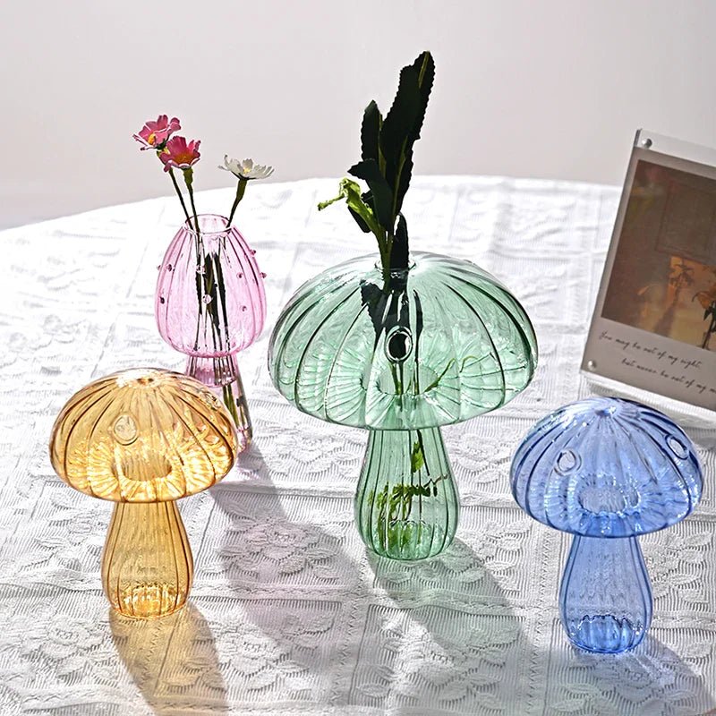 Mushroom Glass Flower Vase - Decor Essential - Cake Pops Parties
