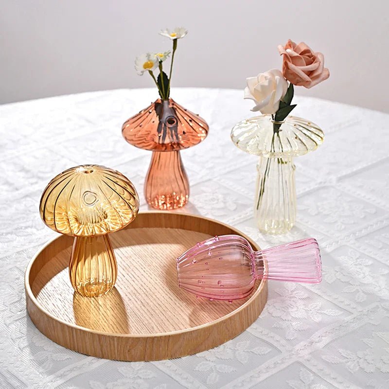 Mushroom Glass Flower Vase - Decor Essential - Cake Pops Parties