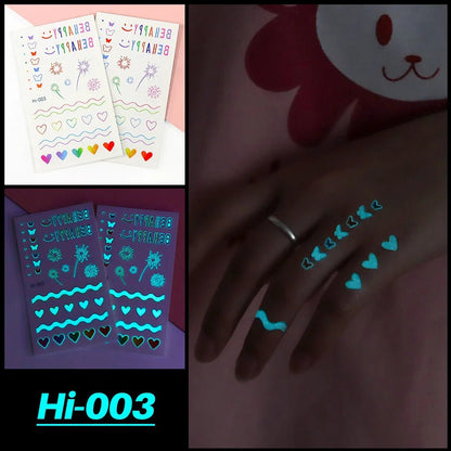 Neon Glow Party Tattoo Stickers - Cake Pops Parties