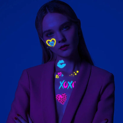 Neon Glow Party Tattoo Stickers - Cake Pops Parties