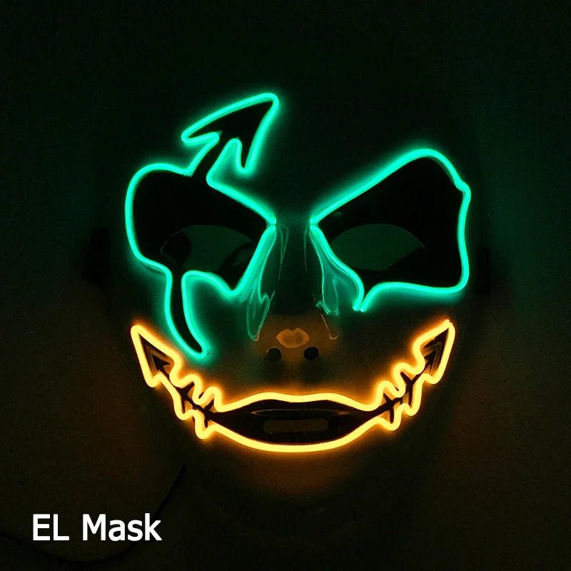 Neon Light LED Halloween Mask - Cake Pops Parties