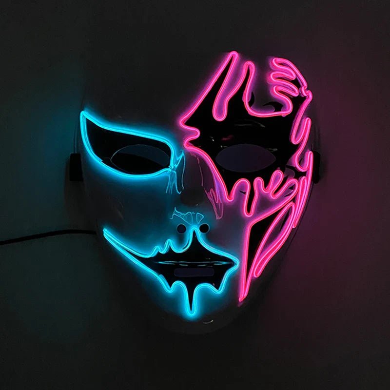 Neon Light LED Halloween Mask - Cake Pops Parties