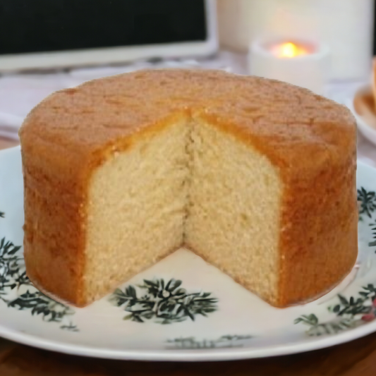 Round Handmade Lemon Vegetarian Sponge Cake