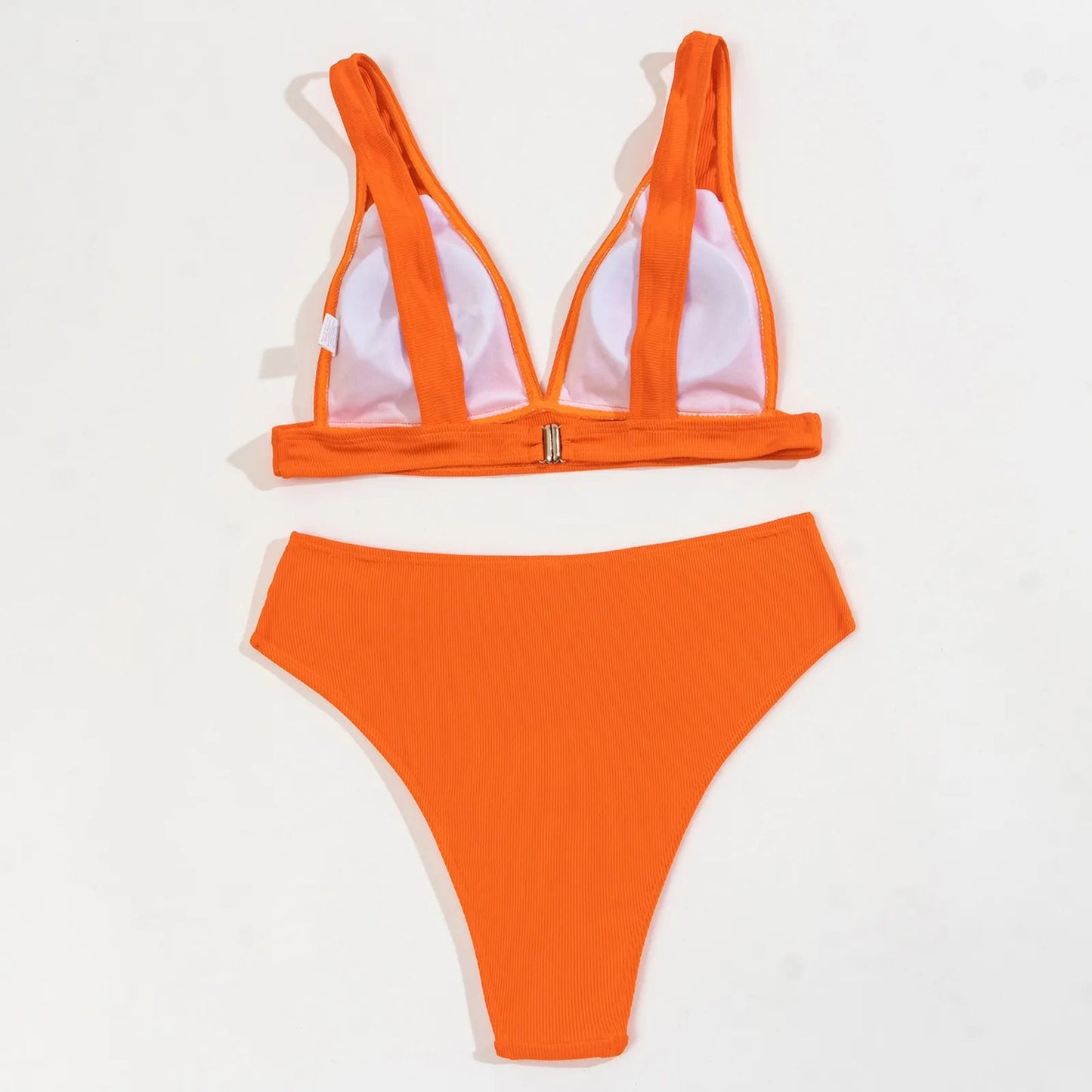 Padded Crop Top Bikini Set | Brazilian Cut Shorts | Solid Color Swimwear - Cake Pops Parties