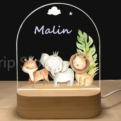 Personalized Baby Elephant Lion Night Light - Cake Pops Parties