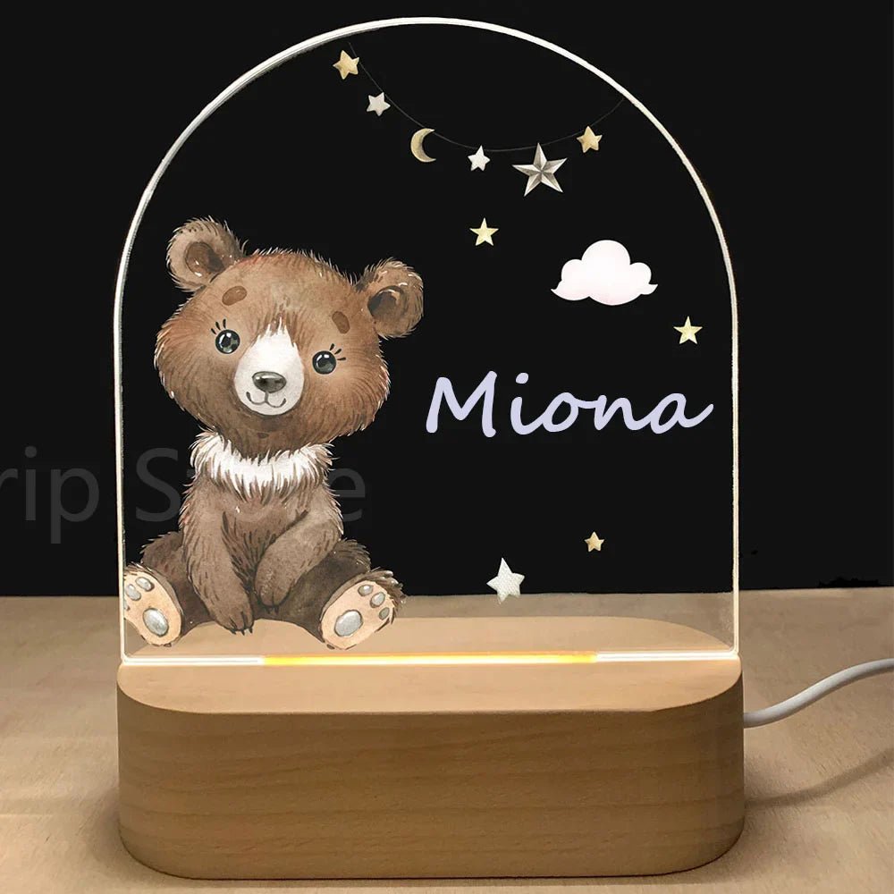 Personalized Baby Elephant Lion Night Light - Cake Pops Parties