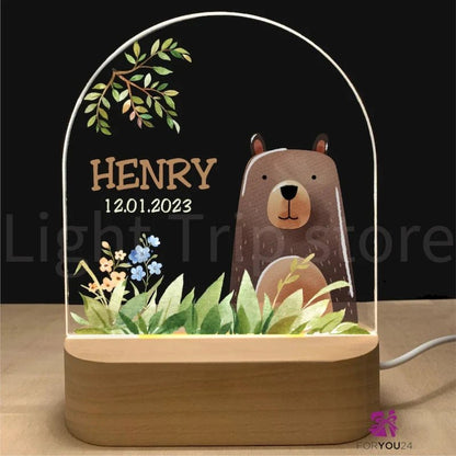 Personalized Baby Elephant Lion Night Light - Cake Pops Parties