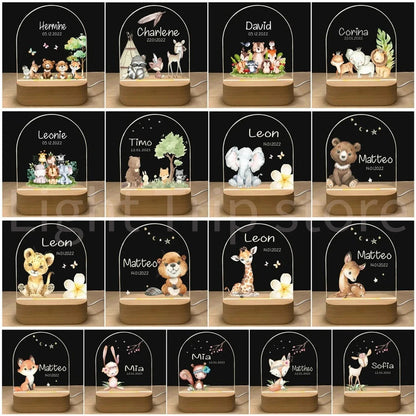 Personalized Baby Elephant Lion Night Light - Cake Pops Parties