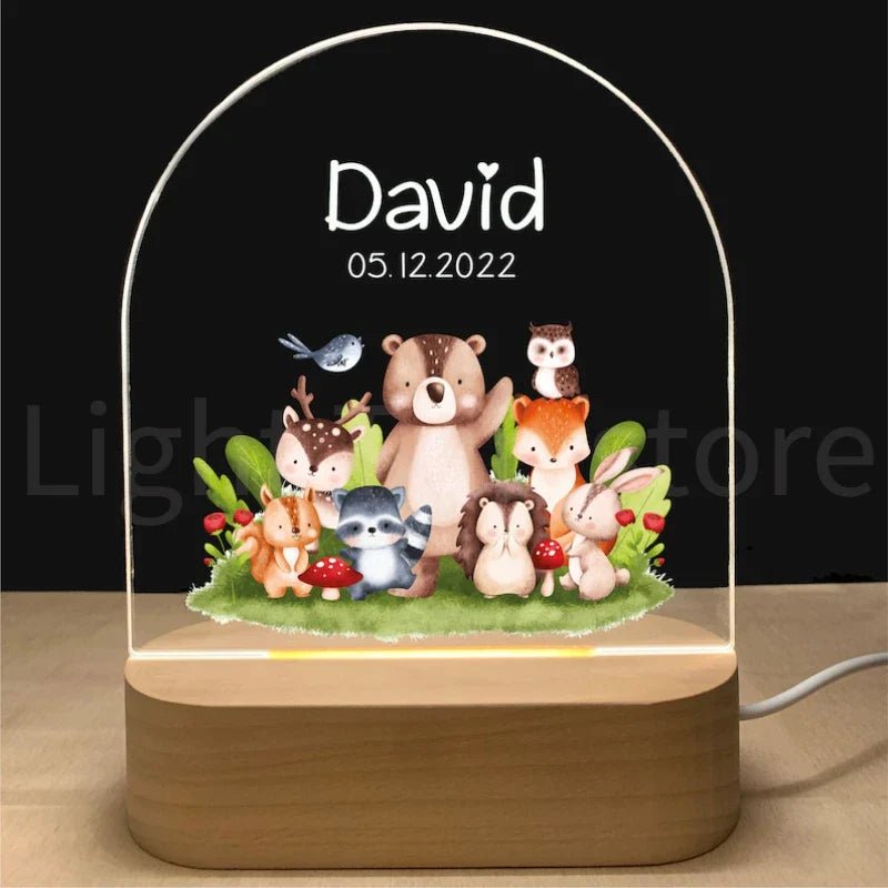 Personalized Baby Elephant Lion Night Light - Cake Pops Parties