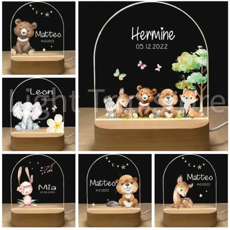 Personalized Baby Elephant Lion Night Light - Cake Pops Parties