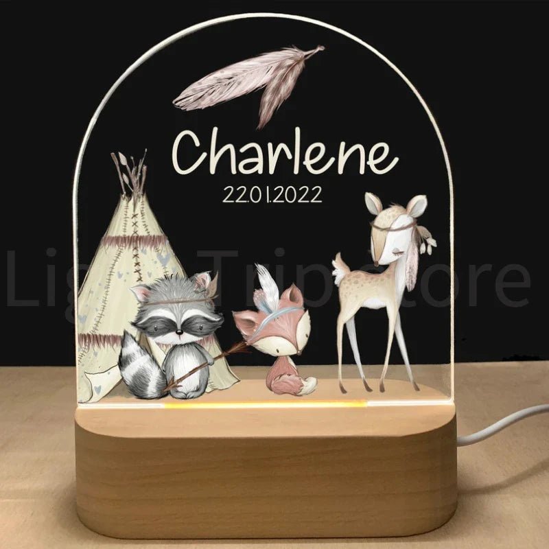 Personalized Baby Elephant Lion Night Light - Cake Pops Parties