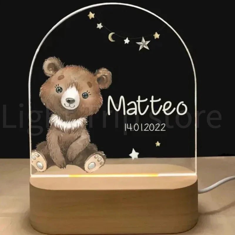 Personalized Baby Elephant Lion Night Light - Cake Pops Parties