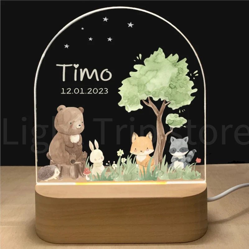 Personalized Baby Elephant Lion Night Light - Cake Pops Parties