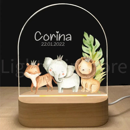 Personalized Baby Elephant Lion Night Light - Cake Pops Parties