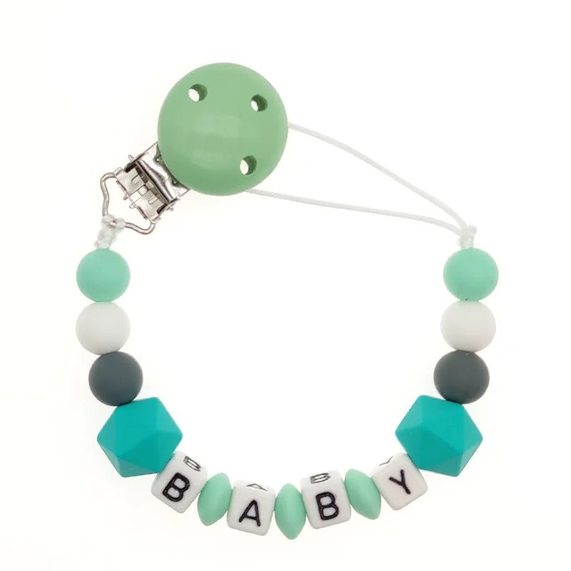 Personalized Baby Pacifier Clip Dinosaur Teether - Cake Pops Parties
