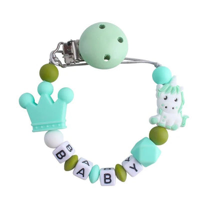 Personalized Baby Pacifier Clip Dinosaur Teether - Cake Pops Parties