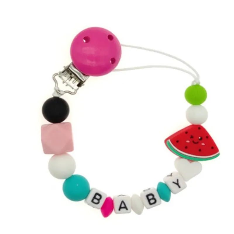 Personalized Baby Pacifier Clip Dinosaur Teether - Cake Pops Parties