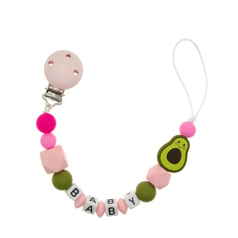 Personalized Baby Pacifier Clip Dinosaur Teether - Cake Pops Parties