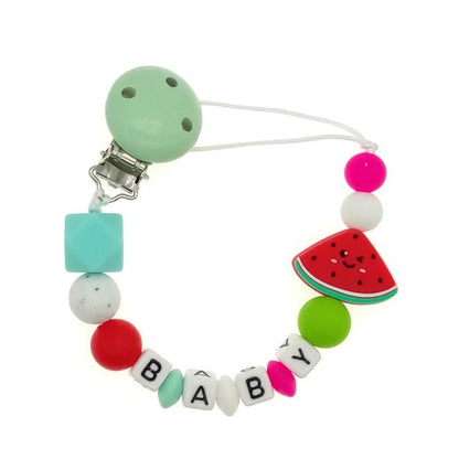 Personalized Baby Pacifier Clip Dinosaur Teether - Cake Pops Parties