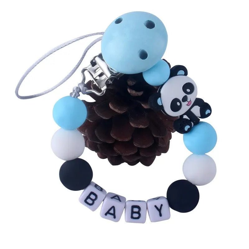 Personalized Baby Pacifier Clip Dinosaur Teether - Cake Pops Parties
