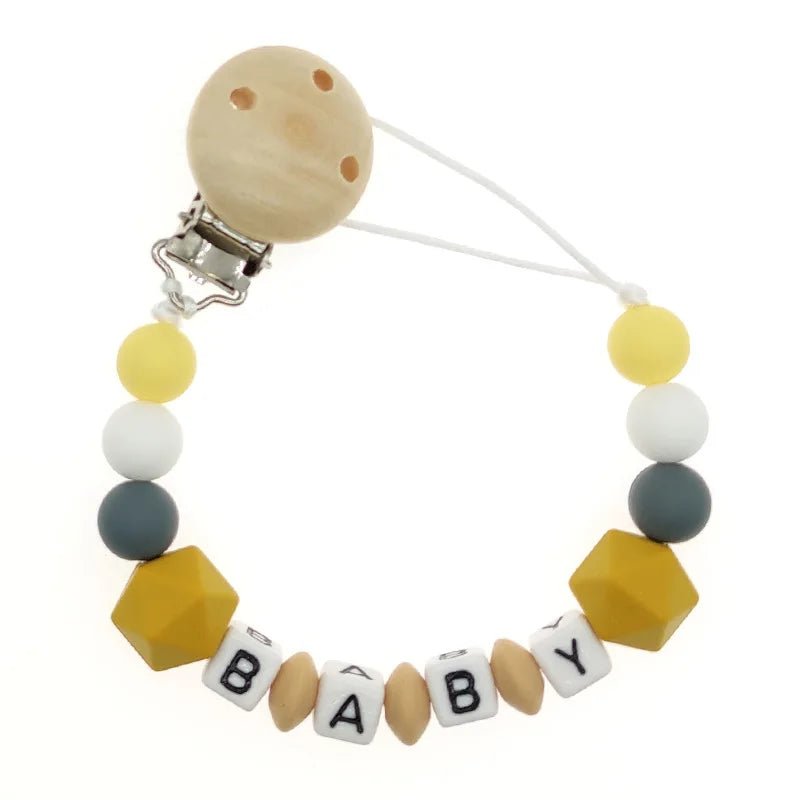 Personalized Baby Pacifier Clip Dinosaur Teether - Cake Pops Parties