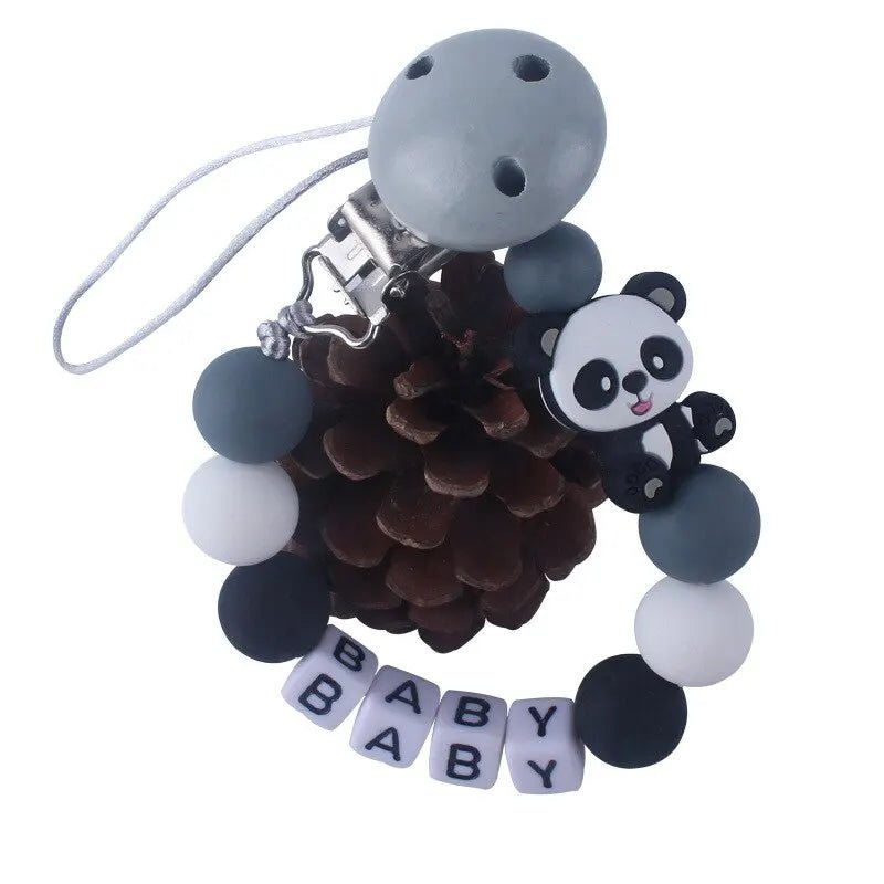 Personalized Baby Pacifier Clip Dinosaur Teether - Cake Pops Parties