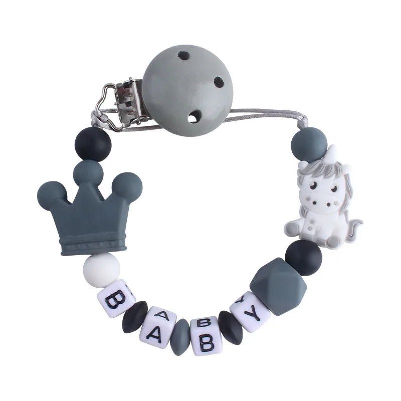 Personalized Baby Pacifier Clip Dinosaur Teether - Cake Pops Parties