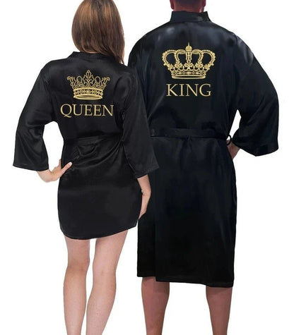 Personalized King & Queen Satin Robes Set - Cake Pops Parties