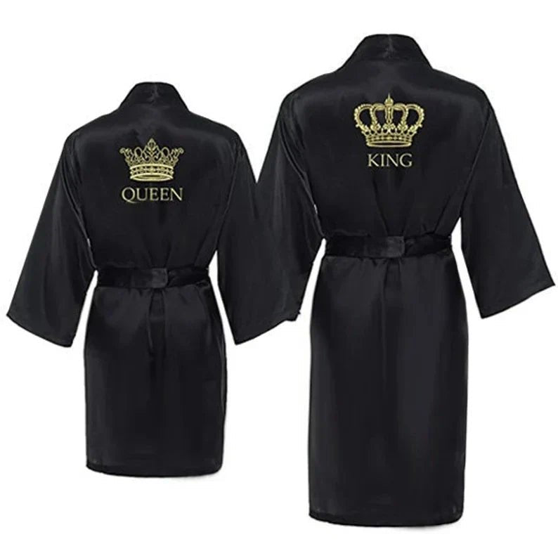 Personalized King & Queen Satin Robes Set - Cake Pops Parties